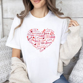 Ρομαντικό T-shirt Valentine Love Heart Vintage Femme Δώρο για την Ημέρα του Αγίου Βαλεντίνου Πουκάμισο μόδας Γυναικεία Spread Love Motivational Tshirt
