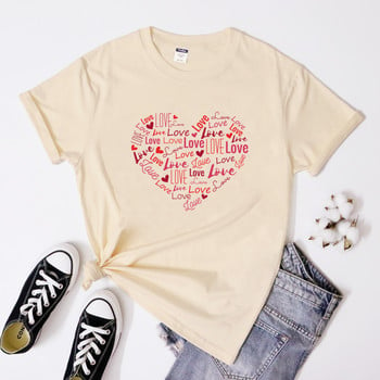 Ρομαντικό T-shirt Valentine Love Heart Vintage Femme Δώρο για την Ημέρα του Αγίου Βαλεντίνου Πουκάμισο μόδας Γυναικεία Spread Love Motivational Tshirt