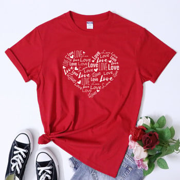 Ρομαντικό T-shirt Valentine Love Heart Vintage Femme Δώρο για την Ημέρα του Αγίου Βαλεντίνου Πουκάμισο μόδας Γυναικεία Spread Love Motivational Tshirt