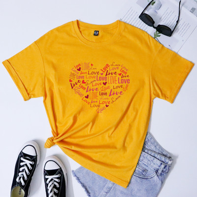 Ρομαντικό T-shirt Valentine Love Heart Vintage Femme Δώρο για την Ημέρα του Αγίου Βαλεντίνου Πουκάμισο μόδας Γυναικεία Spread Love Motivational Tshirt