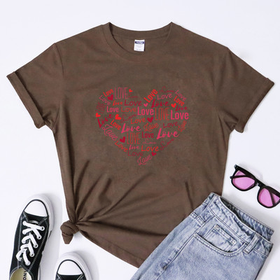 Ρομαντικό T-shirt Valentine Love Heart Vintage Femme Δώρο για την Ημέρα του Αγίου Βαλεντίνου Πουκάμισο μόδας Γυναικεία Spread Love Motivational Tshirt