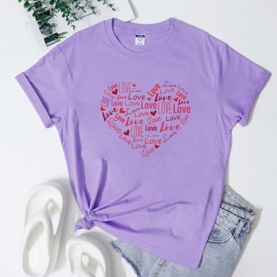 Ρομαντικό T-shirt Valentine Love Heart Vintage Femme Δώρο για την Ημέρα του Αγίου Βαλεντίνου Πουκάμισο μόδας Γυναικεία Spread Love Motivational Tshirt