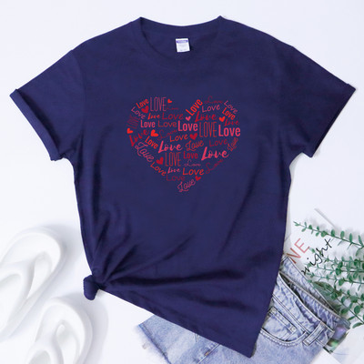 Ρομαντικό T-shirt Valentine Love Heart Vintage Femme Δώρο για την Ημέρα του Αγίου Βαλεντίνου Πουκάμισο μόδας Γυναικεία Spread Love Motivational Tshirt