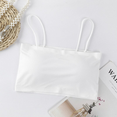 Női Crop Top szexi melltartó, varrat nélküli felsők, 2023 nyári női fehér pántos felső, hát nélküli camisole tömör vágott camis ruházat