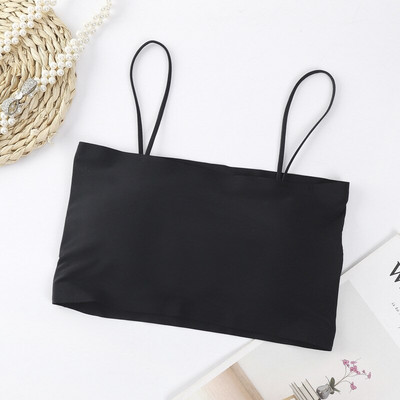 Női Crop Top szexi melltartó, varrat nélküli felsők, 2023 nyári női fehér pántos felső, hát nélküli camisole tömör vágott camis ruházat