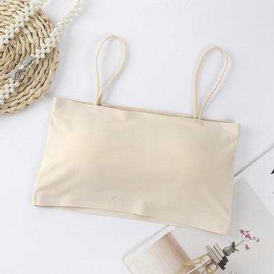 Női Crop Top szexi melltartó, varrat nélküli felsők, 2023 nyári női fehér pántos felső, hát nélküli camisole tömör vágott camis ruházat