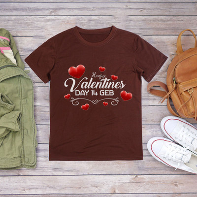 Νέο Happy Valentine`s Day Κόκκινη καρδιά γραφικά γυναικεία μπλουζάκια Μαύρο Harajuku μόδας κοντό μανίκι δώρο ρούχων σε μεγάλο μέγεθος S-xxl