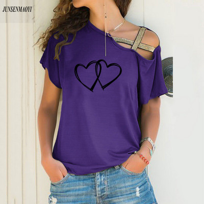 Suvine mood Kahe armastusmustriga t-särk naiste T-särk vabaaja topp Harajuku särk lühikeste varrukatega naiste t-särk S-5XL