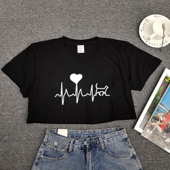 Seeyoushy 2023 Casual γυναικείες μπλούζες ECG Love Heart Print Αστείο μπλουζάκι Γυναικείο καλοκαιρινό Harajuku Femme T-shirt Αισθητικά ρούχα