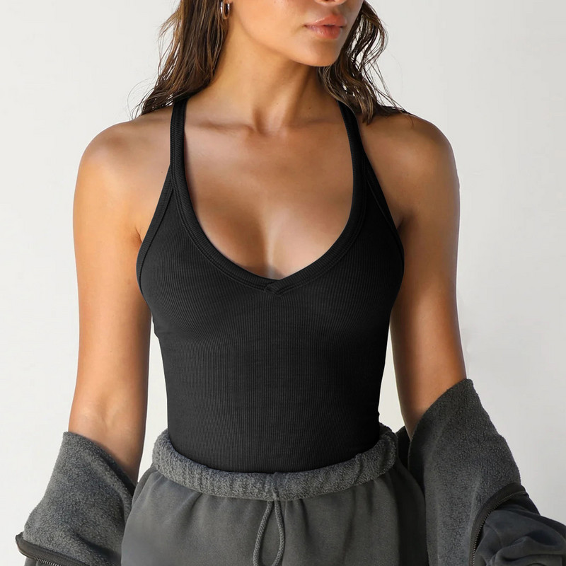 Naiste parimad õlgadeta soonikuga mustad seksikad kootud püksid, varrukateta soliidsed suvetopid naistele