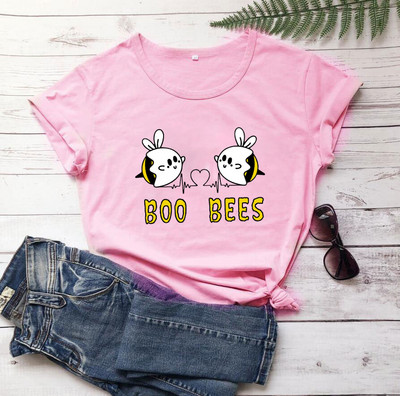 BOO BEES Heart Naiste T-särk Armsad mesilased Halloweeni särk kawaii mesilased T-särgid naiste moe vabaaja puhas puuvillane kawaii stiilis top