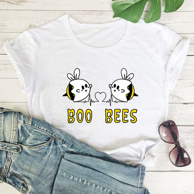 BOO BEES Heart Naiste T-särk Armsad mesilased Halloweeni särk kawaii mesilased T-särgid naiste moe vabaaja puhas puuvillane kawaii stiilis top