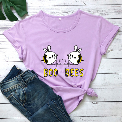 BOO BEES Heart Naiste T-särk Armsad mesilased Halloweeni särk kawaii mesilased T-särgid naiste moe vabaaja puhas puuvillane kawaii stiilis top