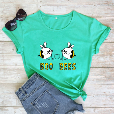 BOO BEES Heart Naiste T-särk Armsad mesilased Halloweeni särk kawaii mesilased T-särgid naiste moe vabaaja puhas puuvillane kawaii stiilis top