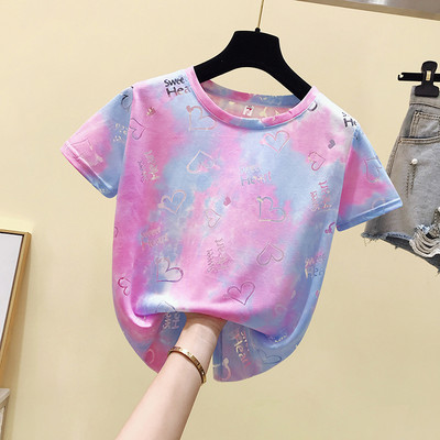ZuoLunOuBa Summer Casual Κορεάτικο Γυναικείο Μπλουζάκι Γεωμετρία Αγάπη Καρδιά Κοίλο έξω Harajuku Letter Tees Γυναικεία Loose Tops Γυναικεία S-XL