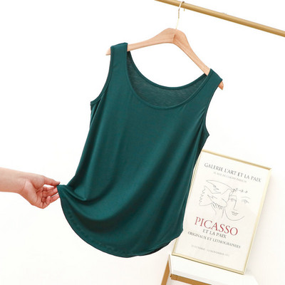 XL-től 6XL-ig Modal O-neck Tank felsők Nyári női kamisole Vékony bő ujjatlan póló Egyszínű póló felső Nagy méret
