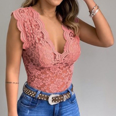 Új tartályok Női Nyári Női Csipke Szexi Camisole V nyakú alsóneműk mellény Candy Color Bralette női csipke alsóneműk