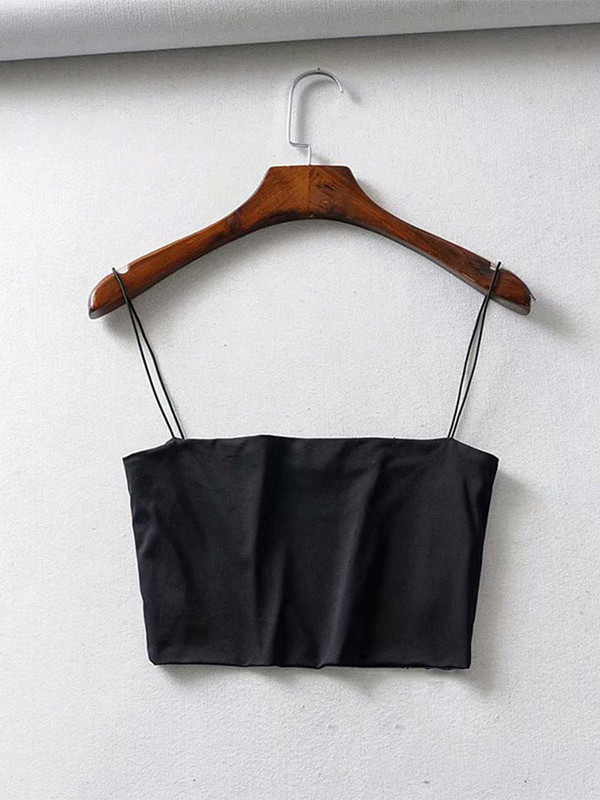 2024. aasta suvine naiste Crop Top seksikas elastne puuvillane Camis varrukateta lühike tang