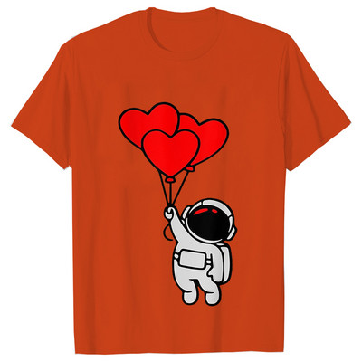 Γυναικείο T-shirt Casual Kawaii Astronaut Heart Tshirt Heart Love Space T-shirts Casual γυναικεία ρούχα μαύρα τοπ