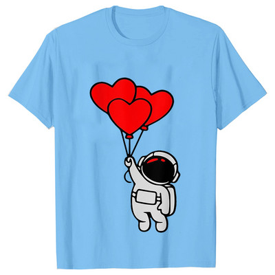 Γυναικείο T-shirt Casual Kawaii Astronaut Heart Tshirt Heart Love Space T-shirts Casual γυναικεία ρούχα μαύρα τοπ