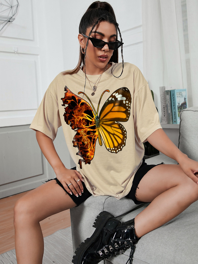 My Heart Is Burning Like This Tricouri de femeie din bumbac Tricouri sportive confortabile Tricouri hipster perfecte Tricou original de vară