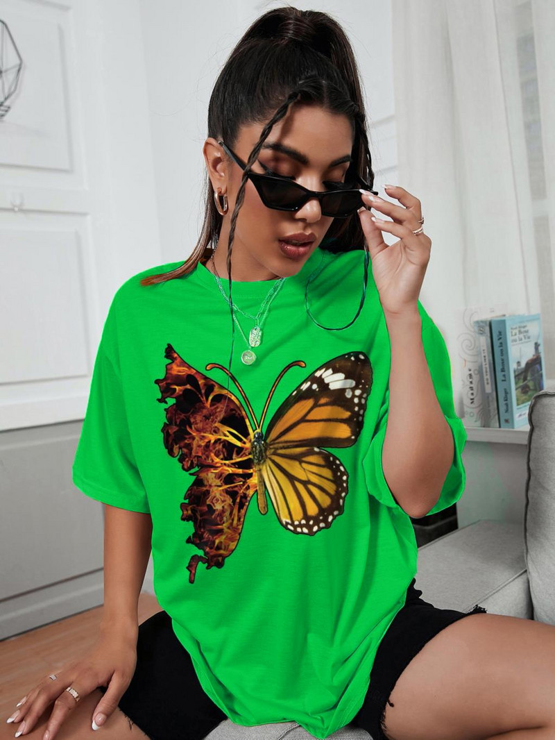 My Heart Is Burning Like This Tricouri de femeie din bumbac Tricouri sportive confortabile Tricouri hipster perfecte Tricou original de vară