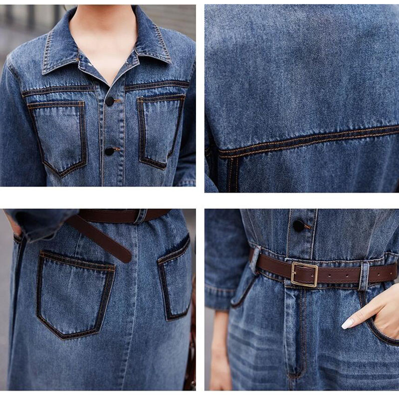 Rochie din blugi Rochie ocazională de modă Rochie de cămașă albastră nouă de înaltă calitate pentru femei Rochie temperamentală primăvară toamnă 2023