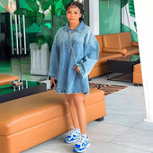 Rochii Femei Linie A Blugi cu lungime medie Rochii Guler răsturnat Mâneci întregi Lejer Casual Rochii obișnuite Denim Y2k 2024