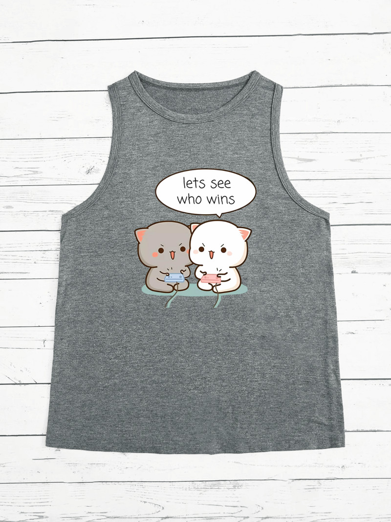 Nyári legújabb macskajátékok Lássuk, ki nyeri a divatos sportok női akasztófelsőjét, bő nyakú, ujjatlan, alkalmi akasztófelsőt