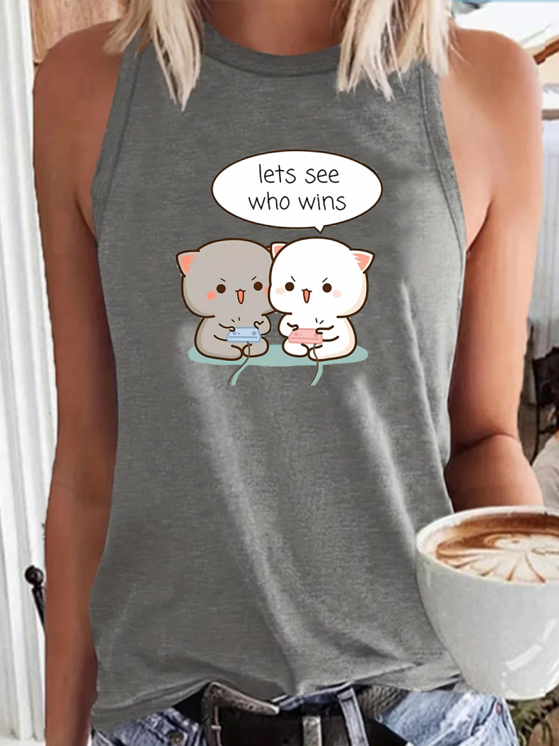 Nyári legújabb macskajátékok Lássuk, ki nyeri a divatos sportok női akasztófelsőjét, bő nyakú, ujjatlan, alkalmi akasztófelsőt