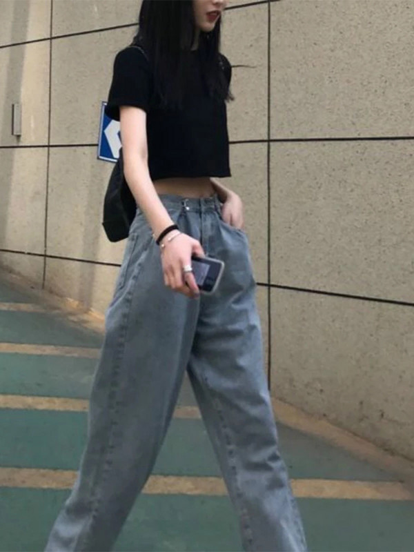 Ženska skraćena majica Jednobojna seksi minimalistička vruća rasprodaja Tanka ležerna moda Preppy Chic Basic Topovi u korejskom stilu Popularno