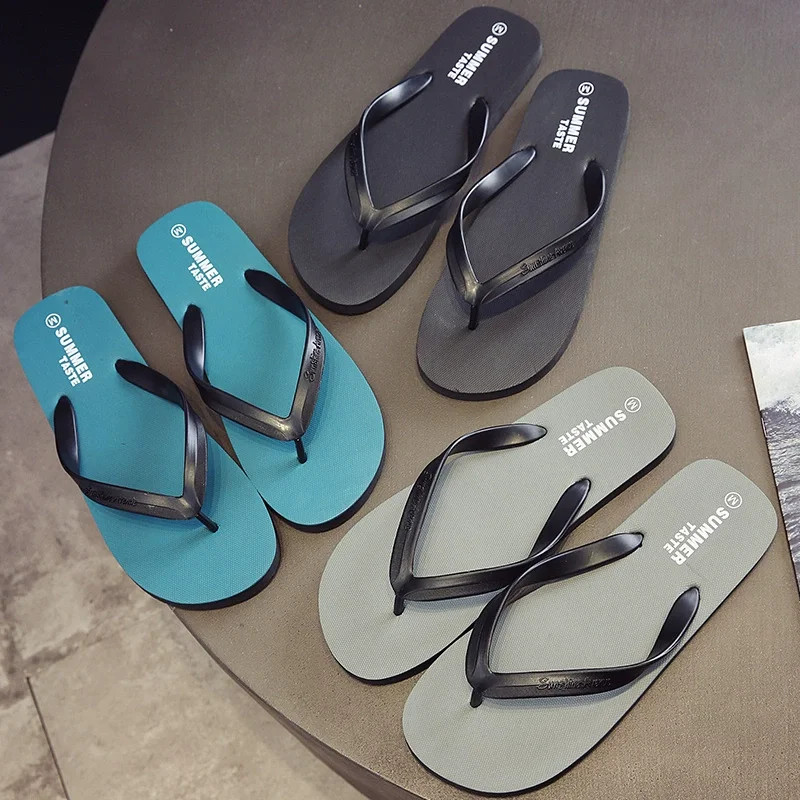 Flip-flops Papuci Bărbați Moda de vară Casual Anti-alunecare cuplu Flip-flops Respirabil Plajă Culoare uni Panpuș confortabil