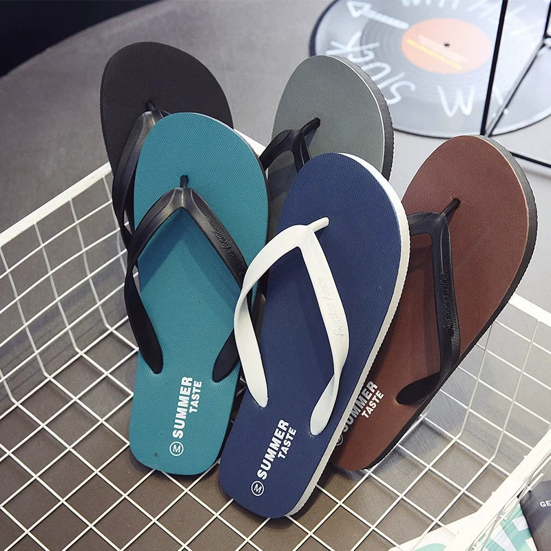 Flip-flops Papuci Bărbați Moda de vară Casual Anti-alunecare cuplu Flip-flops Respirabil Plajă Culoare uni Panpuș confortabil