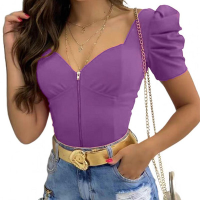 Sügis Talv Kevad Uus Mood vabaaja Seksikad Naiste riided T-särgid Pullover Topid Lillemustrilised puhvis varrukad top