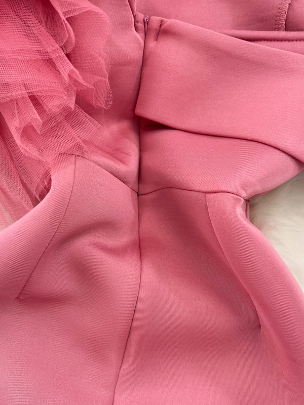 Γυναικείο ροζ/μπλε/πράσινο/λευκό ακανόνιστο διχτυωτό φόρεμα συνονθύλευμα πάρτι Σέξι κάθετο λαιμόκοψη με έναν ώμο ψηλή μέση λεπτή ρόμπα Bodycon Νέα