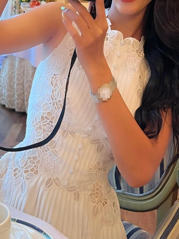 SMTHMA, naised, 2024, uus mood, valge varrukateta suvekleit naistele, pits, roos, tikandid, lilled, elegantsed pikad kleidid, Vestidos