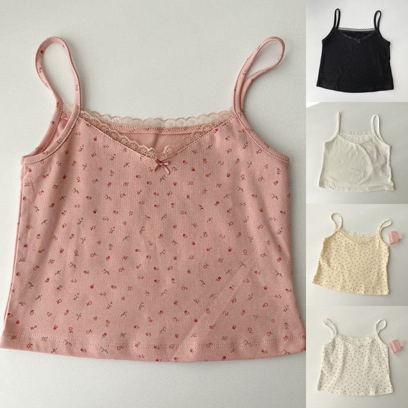 Topuri pentru femei Topuri de vară pentru fete Topuri scurte, subțiri, din dantelă, cu imprimeu dulce, crop top pentru femei, cu fundul drăguț, topuri pentru femei, top pentru femei