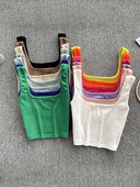 Ženska majica bez rukava, seksi Y2K majica s kratkim krojem, jednobojna bluza bez rukava, jednobojna majica bez rukava