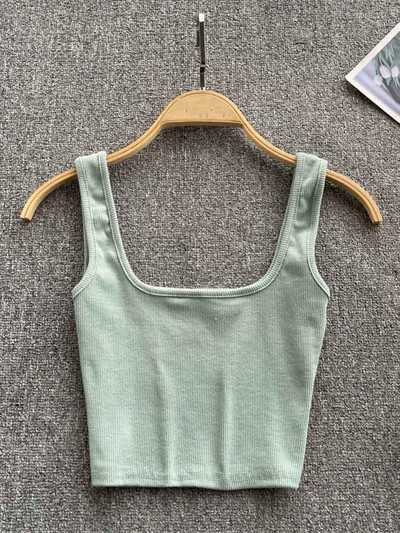 Ženska majica bez rukava, seksi Y2K majica s kratkim krojem, jednobojna bluza bez rukava, jednobojna majica bez rukava