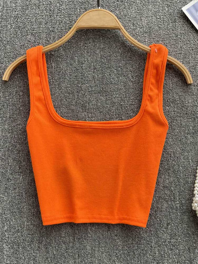 Ženska majica bez rukava, seksi Y2K majica s kratkim krojem, jednobojna bluza bez rukava, jednobojna majica bez rukava