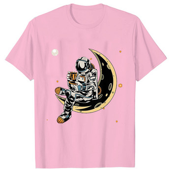 Astronaut Spaceman Planets Забавна космическа риза Дамска тениска Ежедневни топове Solar System Женска тениска с къс ръкав Streetwear