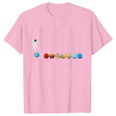 Astronaut Spaceman Planets Cămașă spațială amuzantă Tricou pentru femei Topuri casual Sistemul solar Tricou cu mânecă scurtă pentru femei