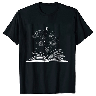 Astronaut Spaceman Planets Cămașă spațială amuzantă Tricou pentru femei Topuri casual Sistemul solar Tricou cu mânecă scurtă pentru femei