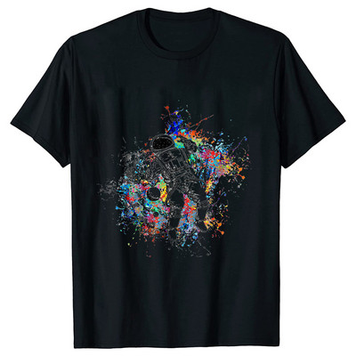 Astronaut Spaceman Planets Cămașă spațială amuzantă Tricou pentru femei Topuri casual Sistemul solar Tricou cu mânecă scurtă pentru femei