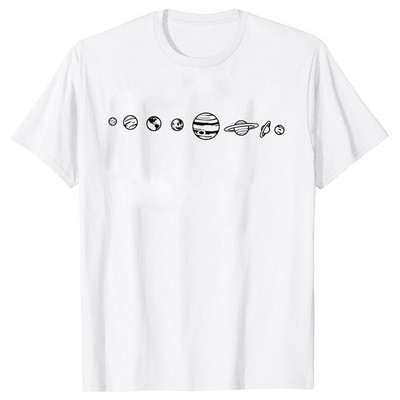 Astronaut Spaceman Planets Cămașă spațială amuzantă Tricou pentru femei Topuri casual Sistemul solar Tricou cu mânecă scurtă pentru femei