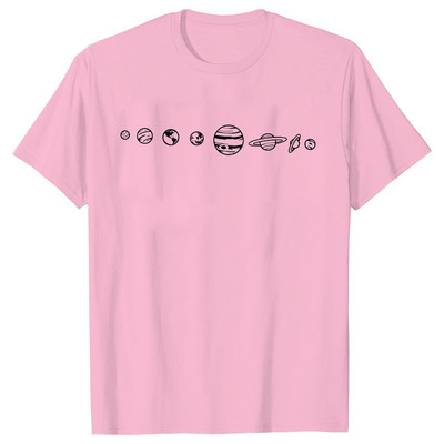 Astronaut Spaceman Planets Cămașă spațială amuzantă Tricou pentru femei Topuri casual Sistemul solar Tricou cu mânecă scurtă pentru femei
