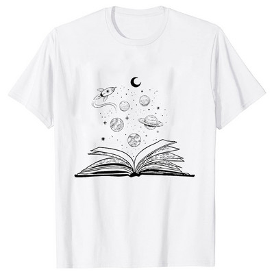 Astronaut Spaceman Planets Cămașă spațială amuzantă Tricou pentru femei Topuri casual Sistemul solar Tricou cu mânecă scurtă pentru femei