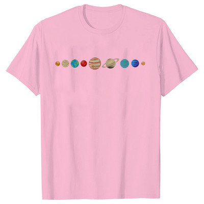 Astronaut Spaceman Planets Cămașă spațială amuzantă Tricou pentru femei Topuri casual Sistemul solar Tricou cu mânecă scurtă pentru femei