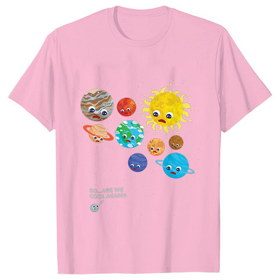 Astronaut Spaceman Planets Cămașă spațială amuzantă Tricou pentru femei Topuri casual Sistemul solar Tricou cu mânecă scurtă pentru femei