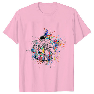 Astronaut Spaceman Planets Cămașă spațială amuzantă Tricou pentru femei Topuri casual Sistemul solar Tricou cu mânecă scurtă pentru femei